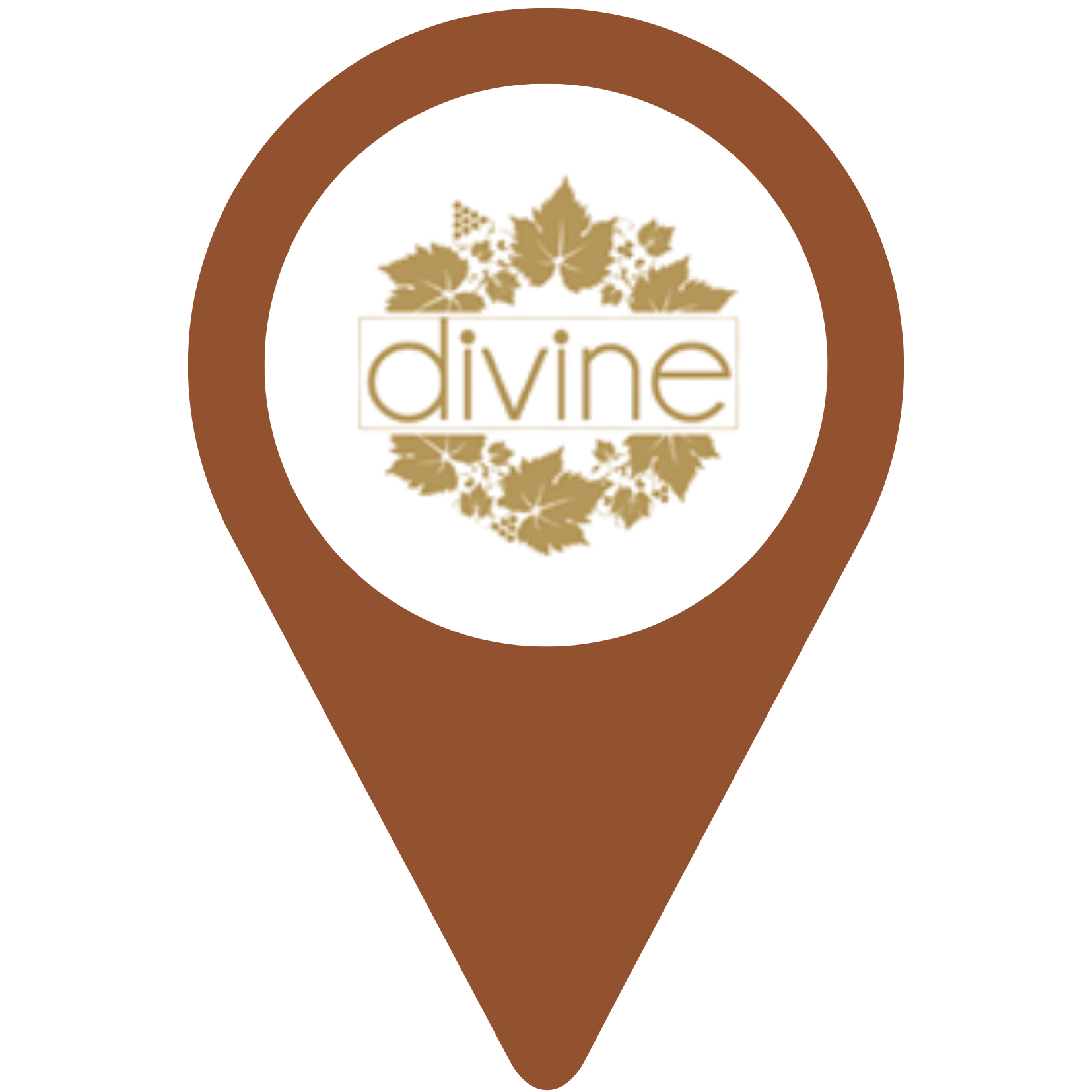 Pin na mapě s logem Divine