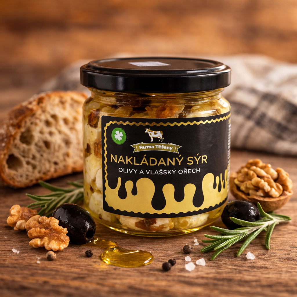 Nakládaný sýr z Farmy Těšany
