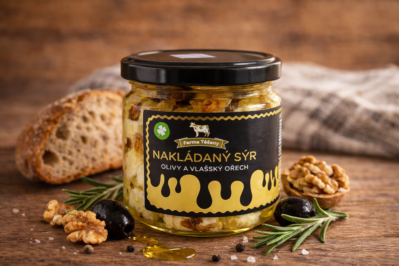 Nakládaný sýr z Farmy Těšany